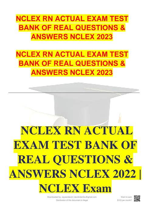 SOLUTION Nclex Rn Actual Exam Test Bank Of Real Questions Answers