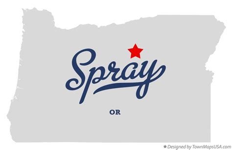 Map of Spray, OR, Oregon