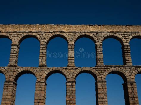 Closeup Detail Of Aqueduct Of Segovia Roman Architecture Stone Rock