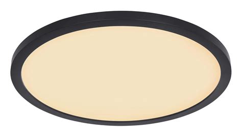 Sapana Flush Black Bathroom Ceiling Light 18W Circle Living Lights