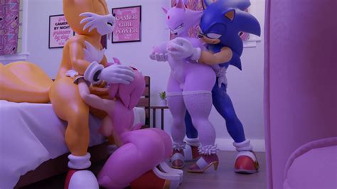 Rule 34 2girls 3d Amy Rose Blaze The Cat Blender Female Male Pleasured Sega Sonic Series