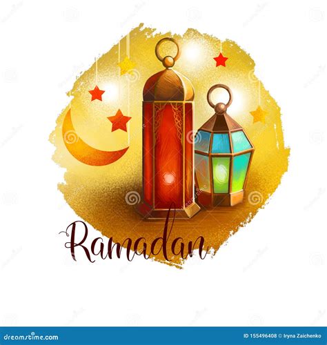 Ramadan Ramazan Ramzan Ramadhan Or Ramathan Lamp And Crescent Moon