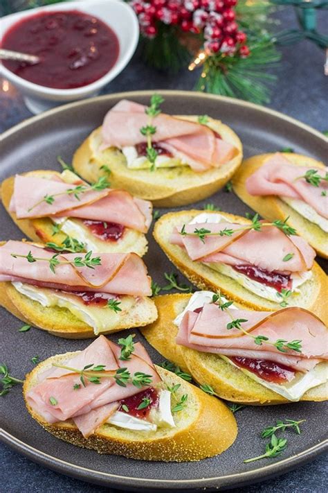 Ham Brie And Cranberry Crostini