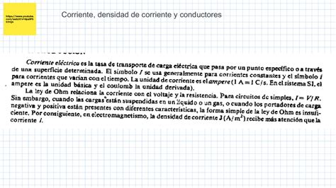 Calam O Corriente Densidad De Corriente Y Conductores