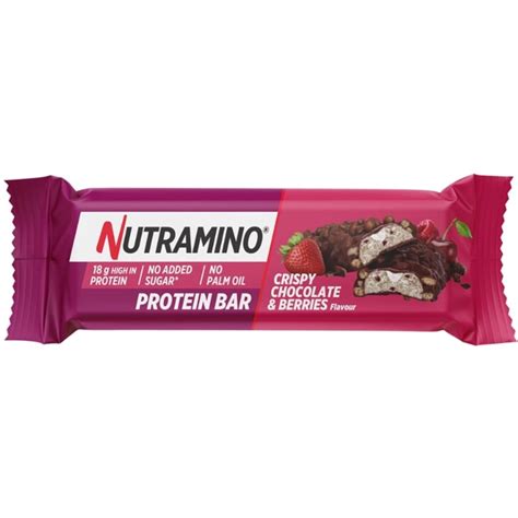 Köp Nutramino Proteinbar Crispy Chocolate Berries 55g på Sportkost se