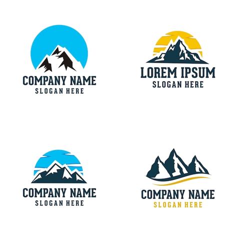 Logos De Montagne Vecteur Premium