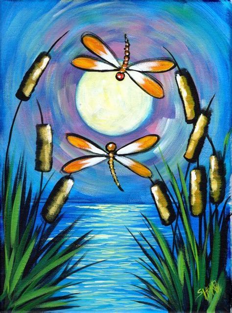 Pin by Maureen Thoen on Canvas painting | Dragonfly painting, Diy ...