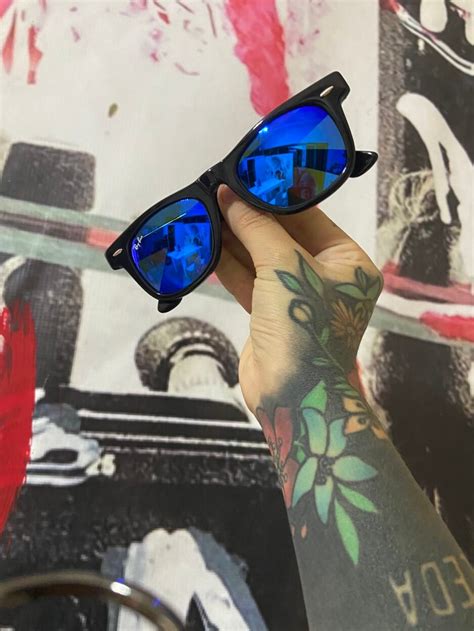 Ray Ban Way Espejo Azul Ojos De Video Tape