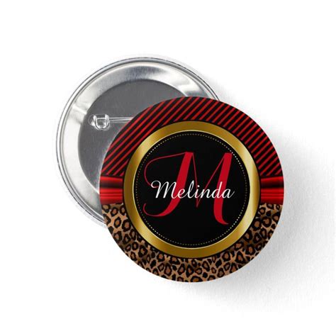 Create Your Own Button Zazzle Monogram Design Gold Buttons Red And Gold