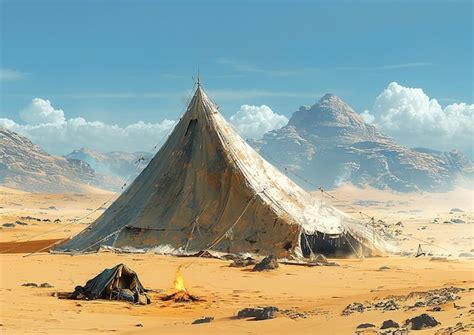 Premium Photo | A tent with a mountain in the background