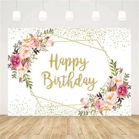 Amazon SENDY 7x5ft Happy Birthday Backdrop For Girls Pink Floral