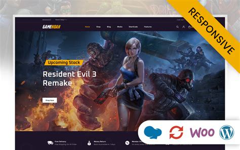 GameHoak Thème réactif pour la boutique de jeux en ligne Woocommerce