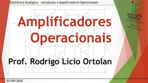 Aula 25 Introdução à Amplificadores Operacionais Eletrônica Analógica