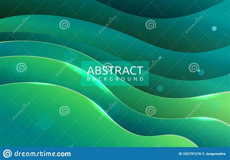 Layered Wave Fluid Liquid Mint Green Turquoise Abstract Background