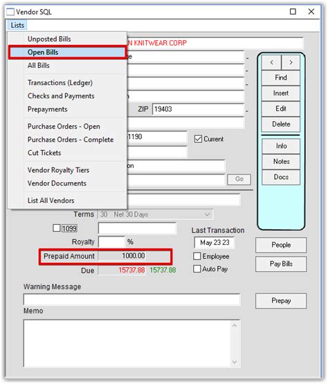 Perfectfit User Guide Applying Vendor Prepayment