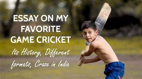 Essay On My Favourite Game Cricket For Students Words