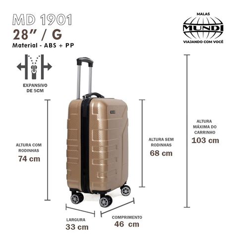 Mala Viagem Internacional Grande 360º 32kg Mundi Original Mercado Livre