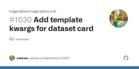 Add Template Kwargs For Dataset Card Issue 1030 Huggingface
