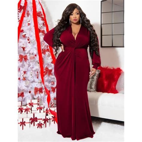 Wmstar Robes de soirée grande taille pour femmes col en V manches