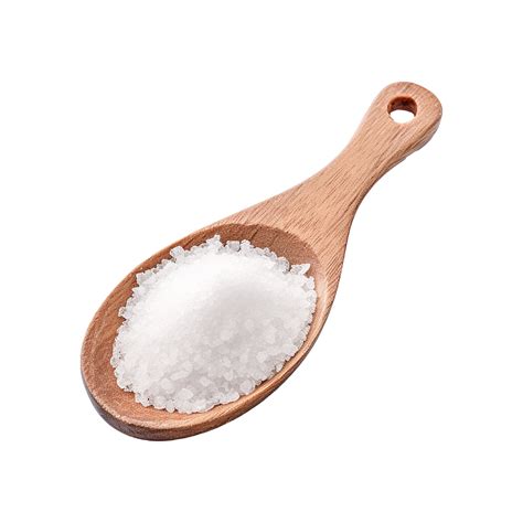 Ai Generated Salt In Woodn Spoon Isolated On Transparent Background