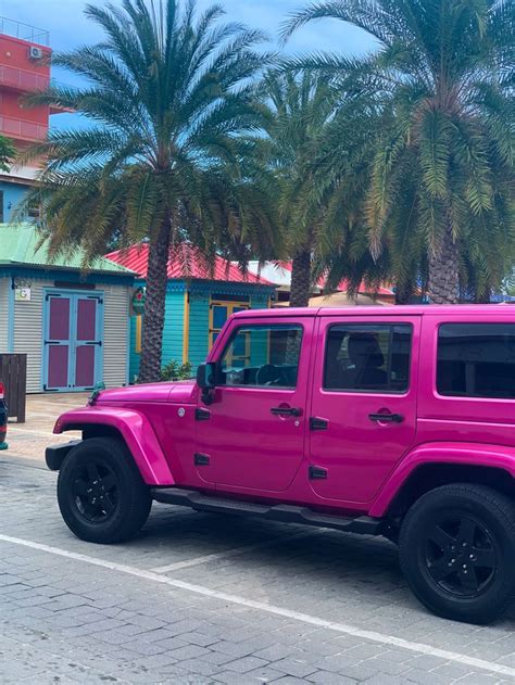 Pink Jeep 🦩 Pink Car Pink Jeep Pink Jeep Wrangler