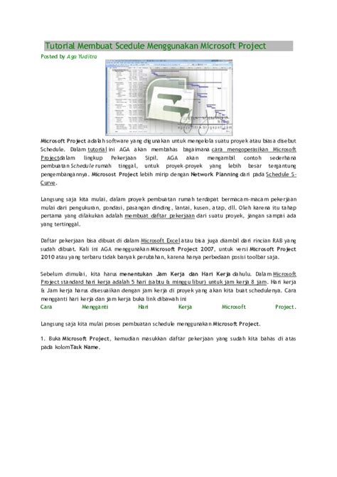 Pdf Tutorial Membuat Scedule Menggunakan Microsoft Project Rizha