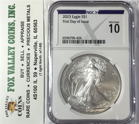 Silver Eagle Ngc Ngcx Ms First Day Of Issue Sealed