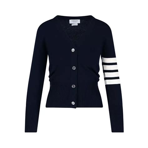 Jual Thom Browne Thom Browne Bar Cashmere Classic V Neck Cardigan