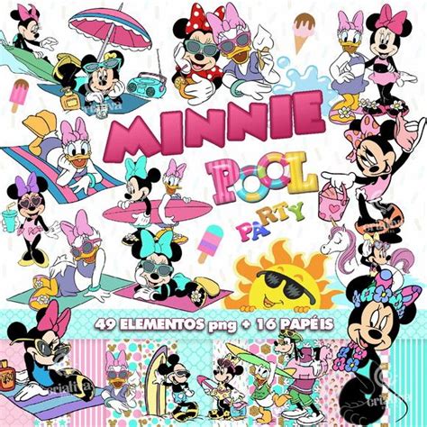 Kit Digital Minnie Pool Party Pague 1 Leve 5 Em 2023 Festa De