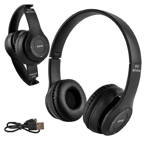 P47 Bluetooth os akkus fejhallgató headset MP3 lejátszó fekete