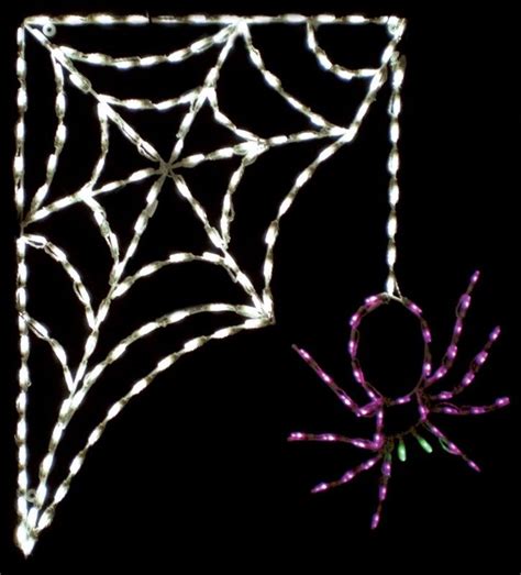 Led Spider W Corner Web Halloween Outdoor Decorations Outdoor