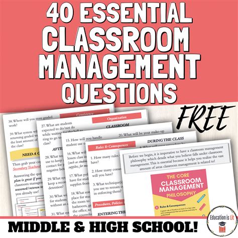 40 Essential Classroom Management Questions Education Is Lit