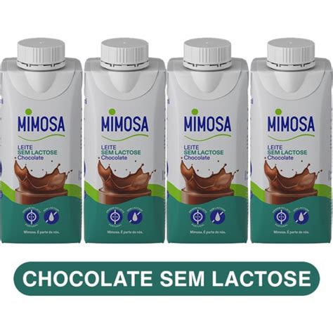 Leite Chocolate Sem Lactose Meio Gordo Pack 4 Embalagem 200 Ml Mimosa