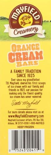 Mayfield Orange Cream Frozen Yogurt Sherbet Bars 6 Ct King Soopers