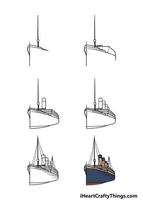 Titanic Drawing - How To Draw The Titanic Step By Step