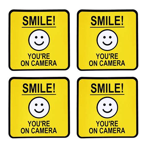 ESplanade Smile You Re On Camera Surveillance Sign Sticker Decal Easy