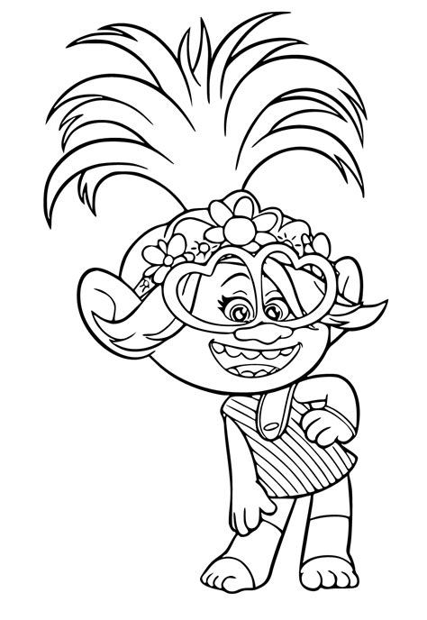 Free Printable Trolls World Tour Style Coloring Page Sheet And Picture