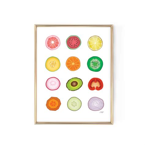 Fruits and Vegetables Illustration Art Print - Etsy