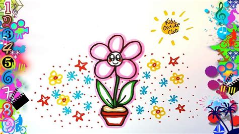 Como Dibujar Una Flor Kawaii En Un Jardín De Flores Y Estrellas