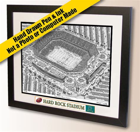 Miami Dolphins Art, Hard Rock Stadium Art Print, Dolphins Fan Gift ...