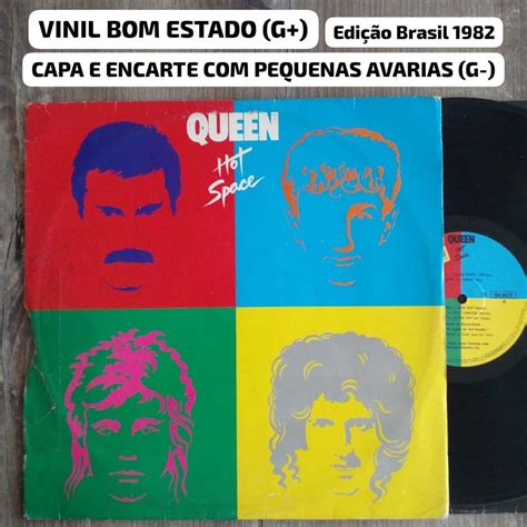 LP Disco de Vinil QUEEN HOT SPACE Edição Brasil 1982 EM BOM ESTADO ENCARTE VINIL G CAPA E