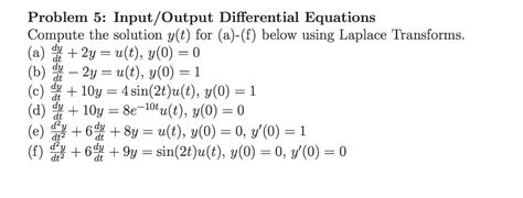 Solved Problem 5 Input Output Differential Equations