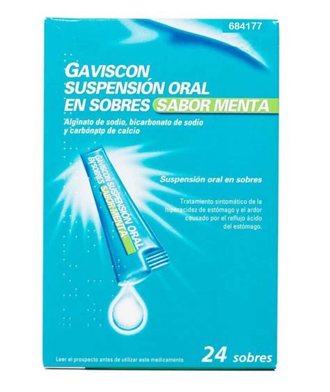 GAVISCON SUSPENSION ORAL EN SOBRES SABOR MENTA 24 SOBRES