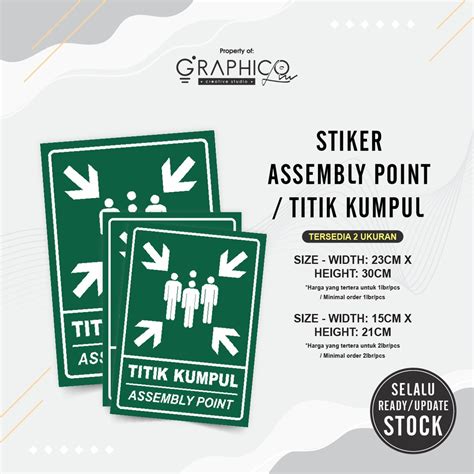 Jual Stiker Titik Kumpul Assembly Point U X Cm Min Order Lbr