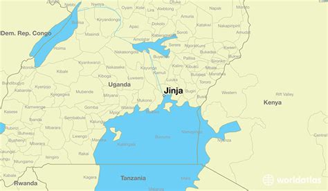 jinja uganda jinja eastern region map worldatlascom