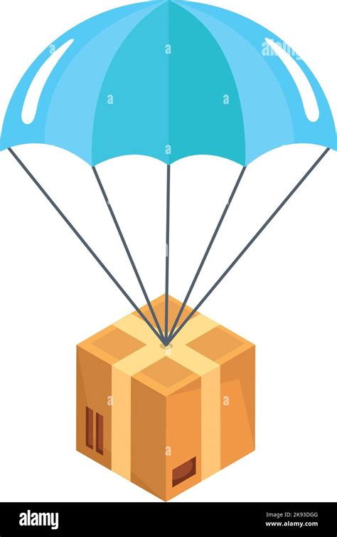 Delivery Box In Parachute Stock Vector Image Art Alamy