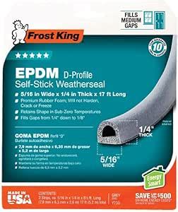 Frost King Gray EPDM Rubber Foam Weather Stripping Tape For Doors and ...