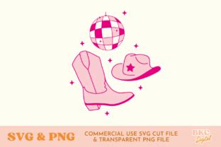 Disco Cowgirl Western SVG PNG Graphic By Bykirstcodigital Creative