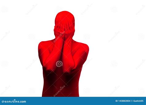 Concept Of Depressed Man Covering Face With Hands Isolated On White