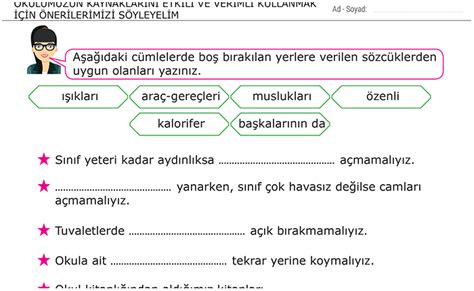 S N F Okulumuzun Kaynaklar N Etkili Ve Verimli Kullanmak In